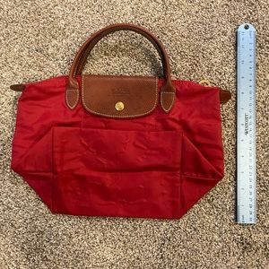 Longchamp le pliage red nylon tote small